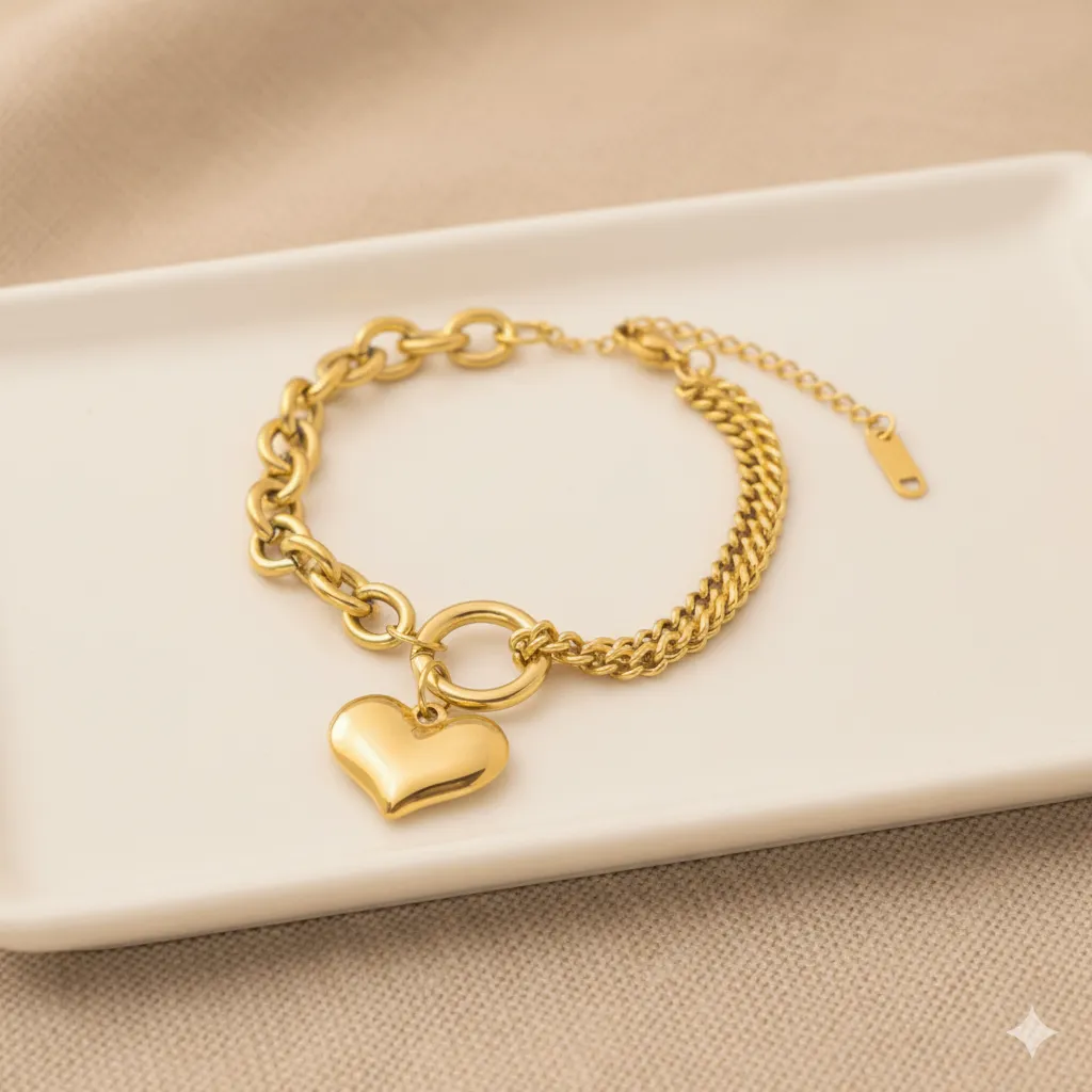 heart chain bracelet